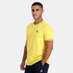 Le Coq Sportif Ayakkabı - Le Coq Sportif Tişört sarı erkekler 0J64V8211 giyim