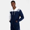 Le Coq Sportif Ayakkabı - Le Coq Sportif Zip mavisi ile kapüşonlu sweatshirt erkekler 0J64V822 giyim