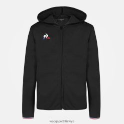 Le Coq Sportif Ayakkabı - Le Coq Sportif Zip siyah ile kapüşonlu sweatshirt çocuklar 0J64V8400 giyim