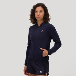 Le Coq Sportif Ayakkabı - Le Coq Sportif fermuarlı sweatshirt mavi kadınlar 0J64V8607 giyim