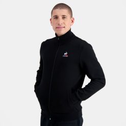 Le Coq Sportif Ayakkabı - Le Coq Sportif fermuarlı sweatshirt siyah erkekler 0J64V858 giyim