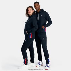 Le Coq Sportif Ayakkabı - Le Coq Sportif kapüşonlu sweatshirt mavi erkekler 0J64V84 giyim