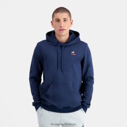 Le Coq Sportif Ayakkabı - Le Coq Sportif kapüşonlu sweatshirt mavi erkekler 0J64V864 giyim