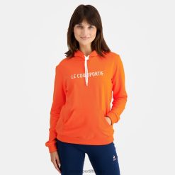 Le Coq Sportif Ayakkabı - Le Coq Sportif kapüşonlu sweatshirt portakal kadınlar 0J64V8592 giyim