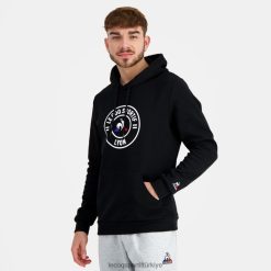 Le Coq Sportif Ayakkabı - Le Coq Sportif kapüşonlu sweatshirt siyah erkekler 0J64V843 giyim