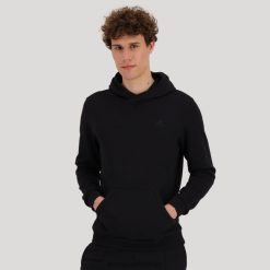 Le Coq Sportif Ayakkabı - Le Coq Sportif kapüşonlu sweatshirt siyah erkekler 0J64V8493 giyim