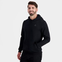 Le Coq Sportif Ayakkabı - Le Coq Sportif kapüşonlu sweatshirt siyah erkekler 0J64V87 giyim