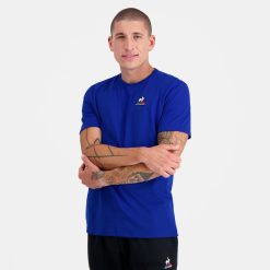 Le Coq Sportif Ayakkabı - Le Coq Sportif moda tişört mavisi erkekler 0J64V8178 giyim