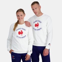 Le Coq Sportif Eşofman - Le Coq Sportif Sweatshirt - Fransa Rugby White erkekler 0J64V83 giyim