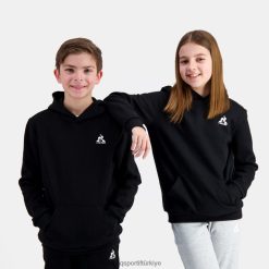 Le Coq Sportif Eşofman - Le Coq Sportif kapüşonlu sweatshirt siyah çocuklar 0J64V8399 giyim