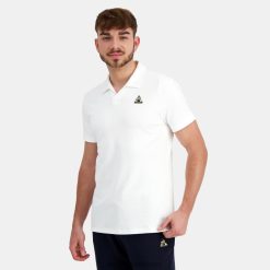 Le Coq Sportif Türkiye - Le Coq Sportif Coton Polo Beyaz erkekler 0J64V8128 giyim