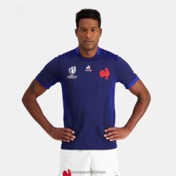 Le Coq Sportif Türkiye - Le Coq Sportif Replica Jersey XV de France - Rugby Dünya Kupası 2023 Mavi erkekler 0J64V8692 giyim