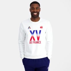 Le Coq Sportif Türkiye - Le Coq Sportif Sweatshirt - XV de France White erkekler 0J64V826 giyim