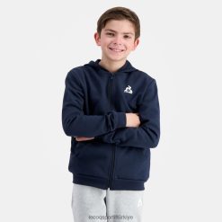 Le Coq Sportif Türkiye - Le Coq Sportif Zip mavisi ile kapüşonlu sweatshirt çocuklar 0J64V8398 giyim