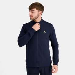 Le Coq Sportif Türkiye - Le Coq Sportif fermuarlı sweatshirt mavi erkekler 0J64V871 giyim