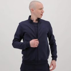 Le Coq Sportif Türkiye - Le Coq Sportif fermuarlı sweatshirt mavi erkekler 0J64V877 giyim
