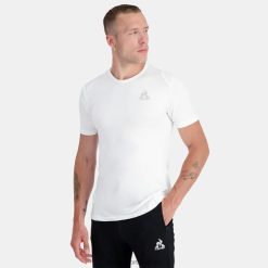Le Coq Sportif Türkiye - Le Coq Sportif moda tişört beyaz erkekler 0J64V8176 giyim